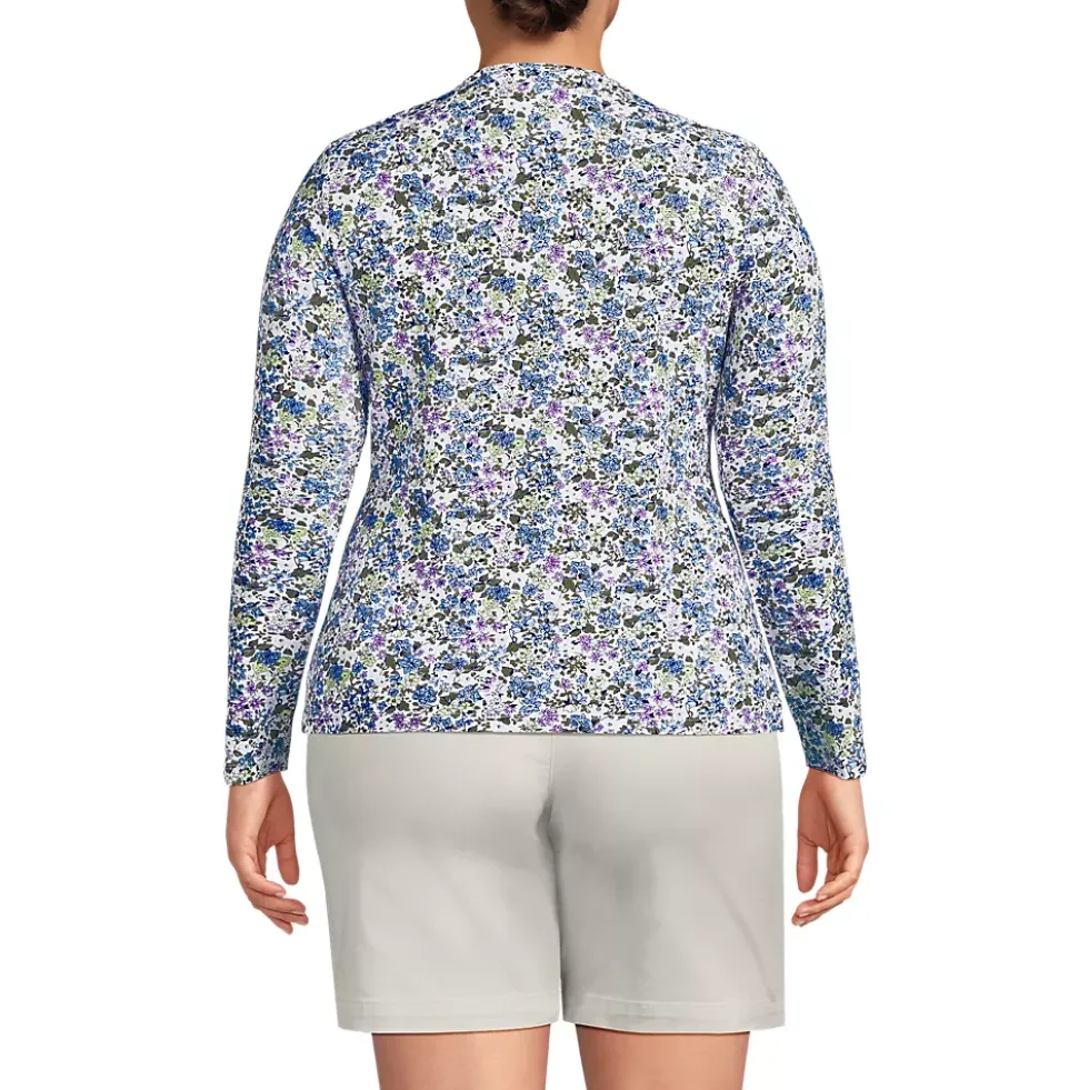 Women's Long Sleeve Crewneck Garden Tee - Sunshade UPF 50 Quick Dry