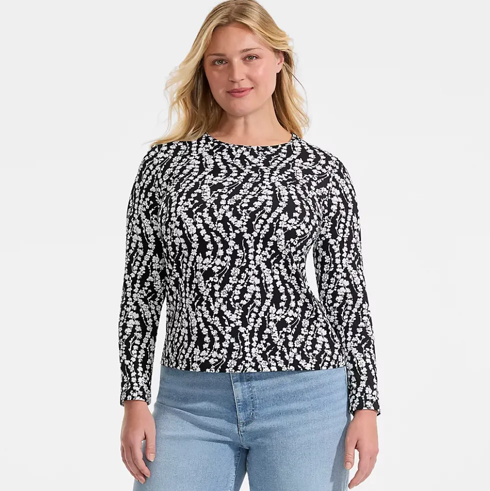 Women's Long Sleeve Crewneck Garden Tee - Sunshade UPF 50 Quick Dry
