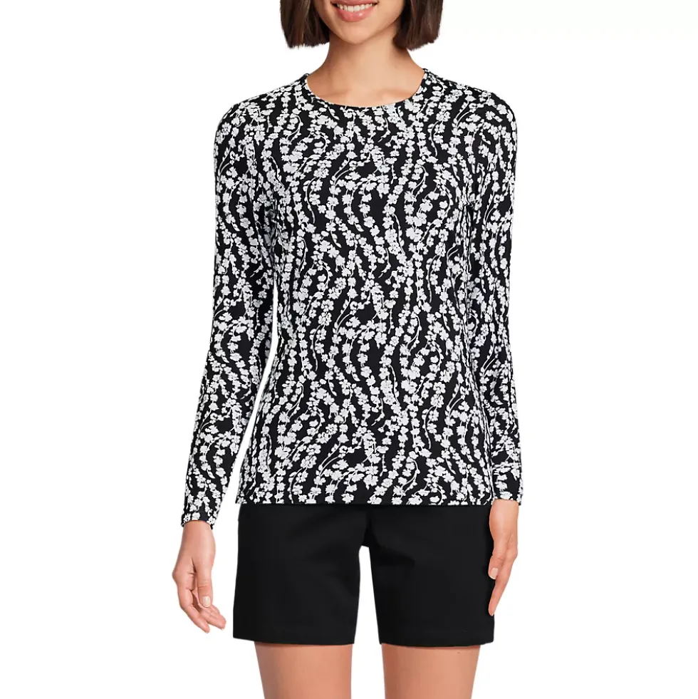 Women's Long Sleeve Crewneck Garden Tee - Sunshade UPF 50 Quick Dry