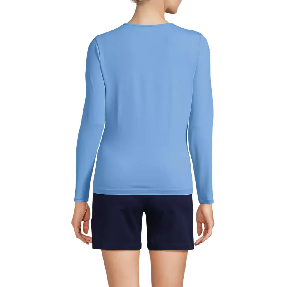 Women's Long Sleeve Crewneck Garden Tee - Sunshade UPF 50 Quick Dry