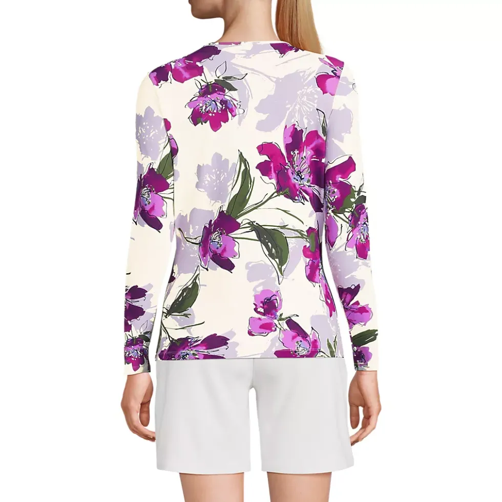 Women's Long Sleeve Crewneck Garden Tee - Sunshade UPF 50 Quick Dry
