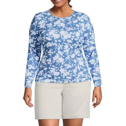 Women's Long Sleeve Crewneck Garden Tee - Sunshade UPF 50 Quick Dry