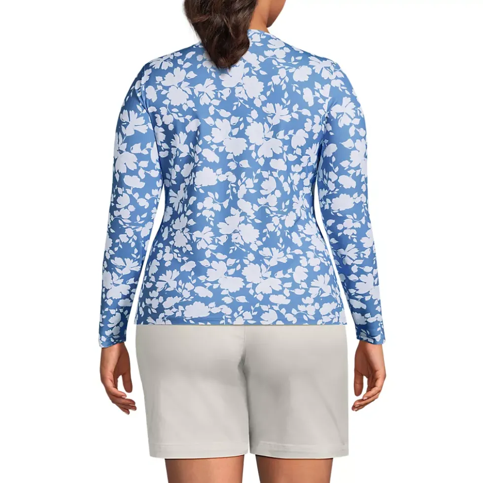 Women's Long Sleeve Crewneck Garden Tee - Sunshade UPF 50 Quick Dry