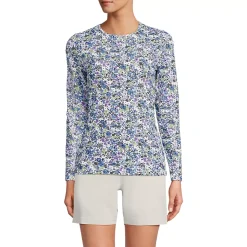 Women's Long Sleeve Crewneck Garden Tee - Sunshade UPF 50 Quick Dry