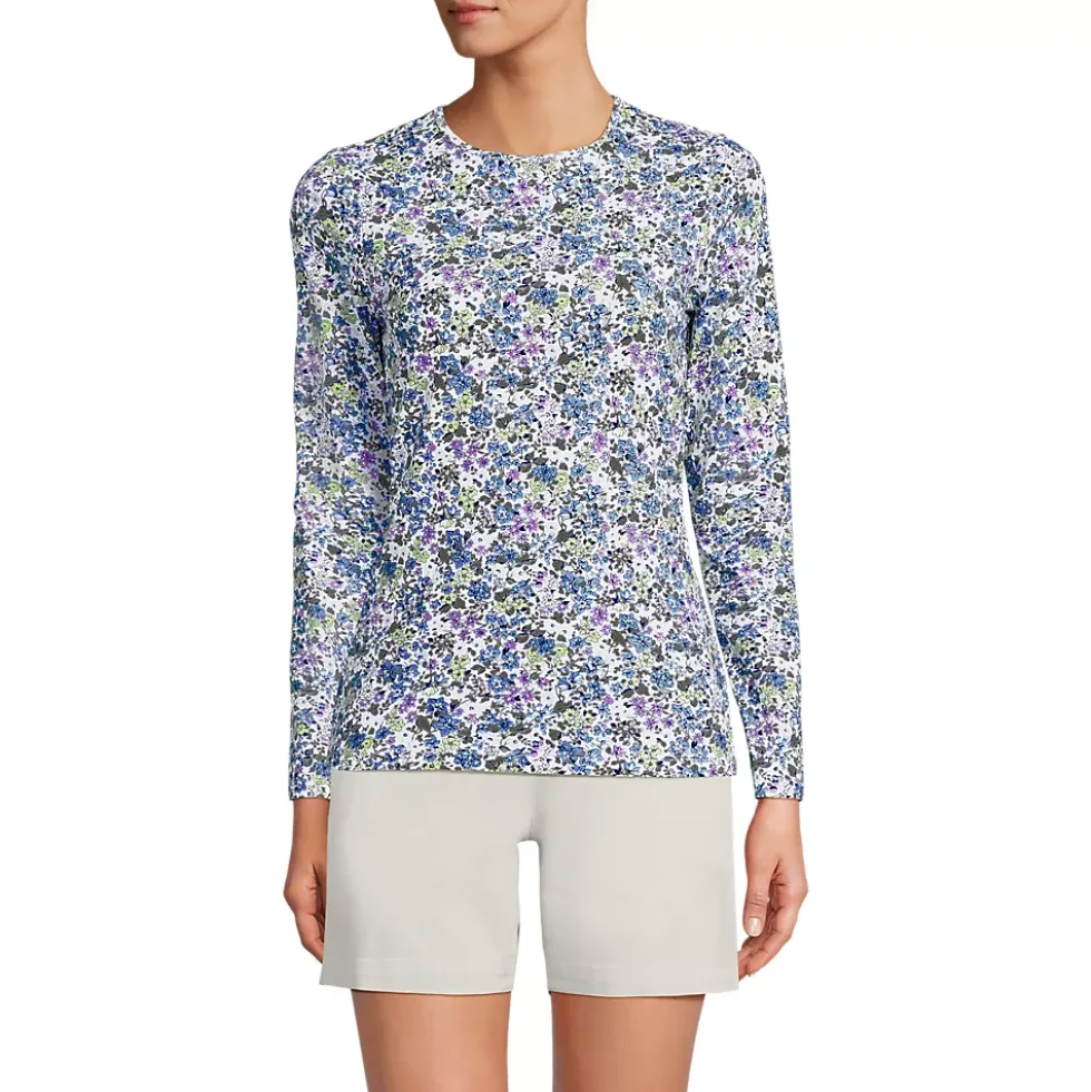Women's Long Sleeve Crewneck Garden Tee - Sunshade UPF 50 Quick Dry