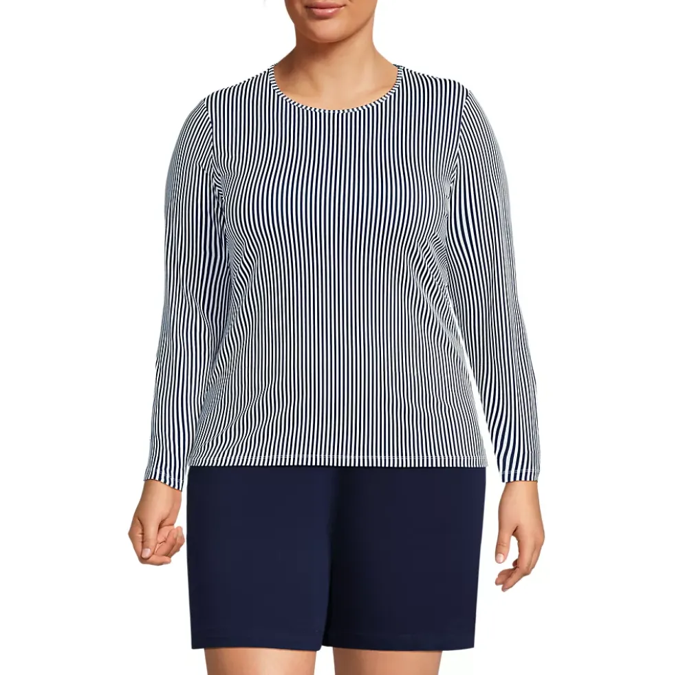 Women's Long Sleeve Crewneck Garden Tee - Sunshade UPF 50 Quick Dry