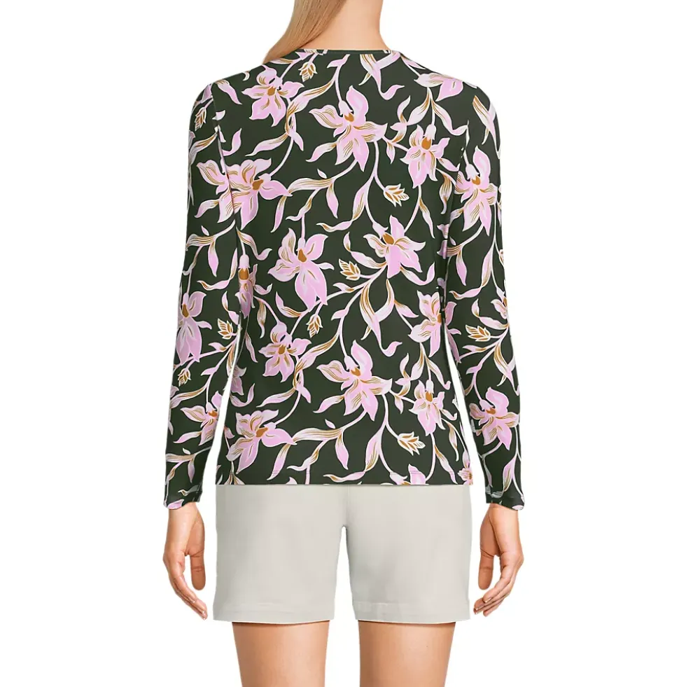 Women's Long Sleeve Crewneck Garden Tee - Sunshade UPF 50 Quick Dry