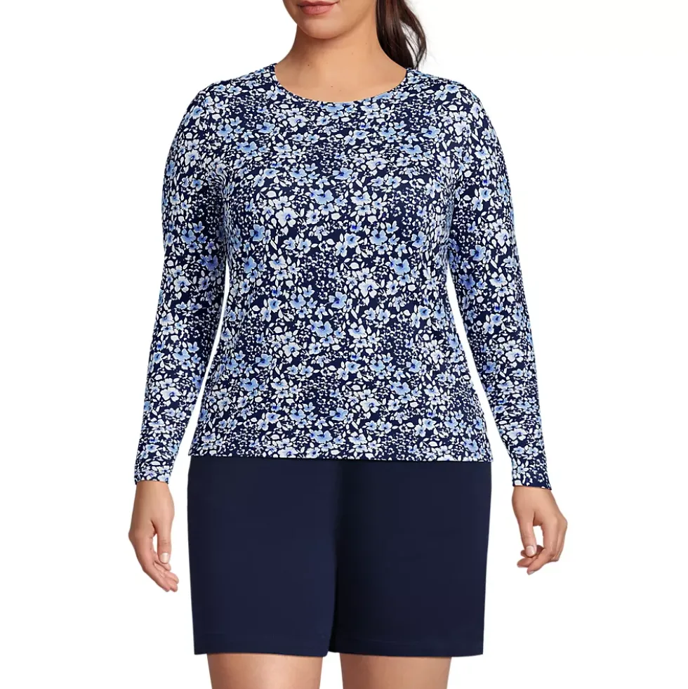 Women's Long Sleeve Crewneck Garden Tee - Sunshade UPF 50 Quick Dry
