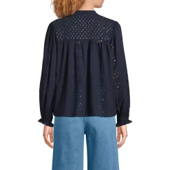 Women's Long Sleeve Cypress Eyelet Blouse