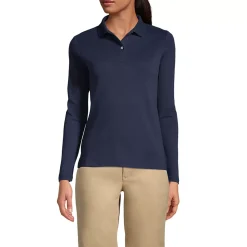 Women's Long Sleeve Feminine Fit Interlock Polo Shirt