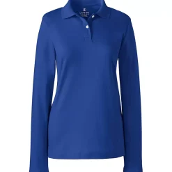 Women's Long Sleeve Feminine Fit Interlock Polo Shirt