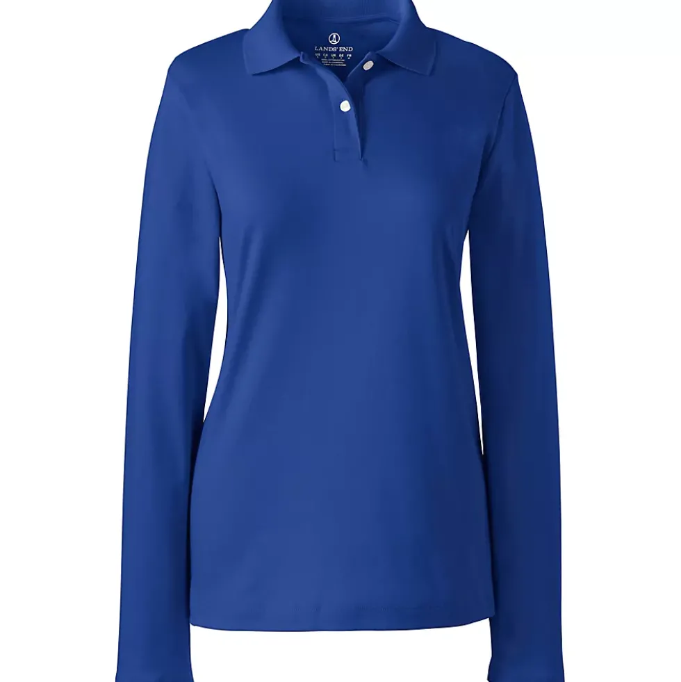 Women's Long Sleeve Feminine Fit Interlock Polo Shirt