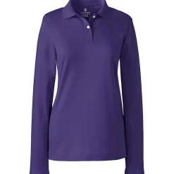 Women's Long Sleeve Feminine Fit Interlock Polo Shirt