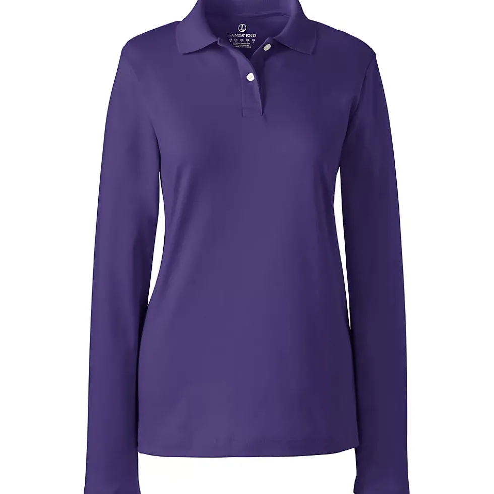 Women's Long Sleeve Feminine Fit Interlock Polo Shirt