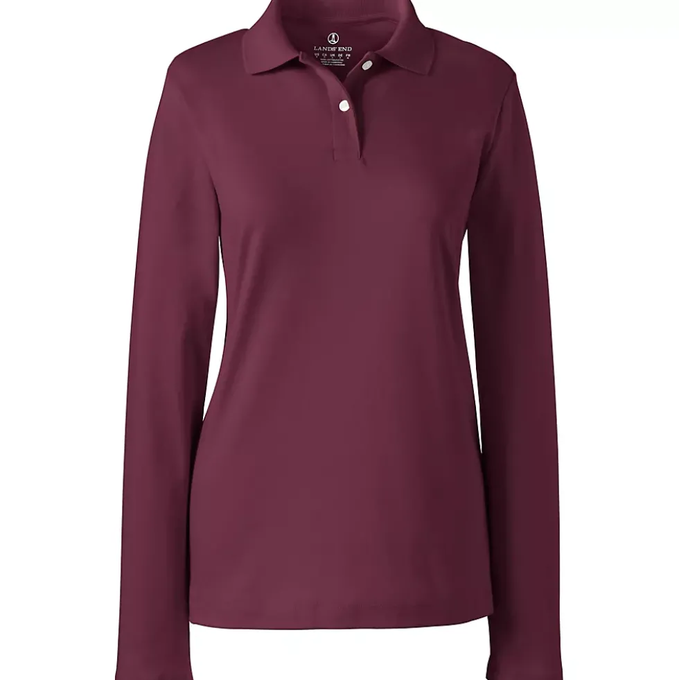 Women's Long Sleeve Feminine Fit Interlock Polo Shirt