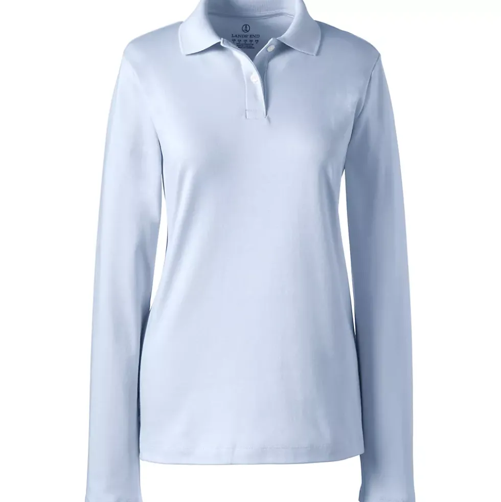 Women's Long Sleeve Feminine Fit Interlock Polo Shirt