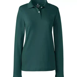 Women's Long Sleeve Feminine Fit Interlock Polo Shirt