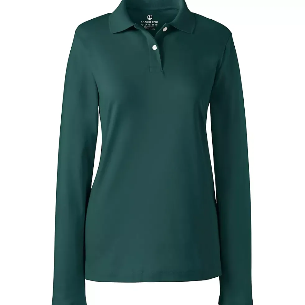 Women's Long Sleeve Feminine Fit Interlock Polo Shirt