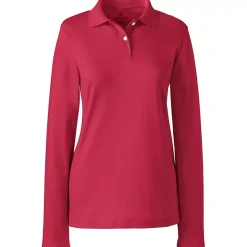 Women's Long Sleeve Feminine Fit Interlock Polo Shirt