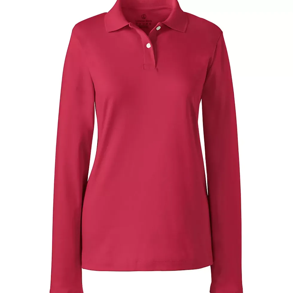 Women's Long Sleeve Feminine Fit Interlock Polo Shirt