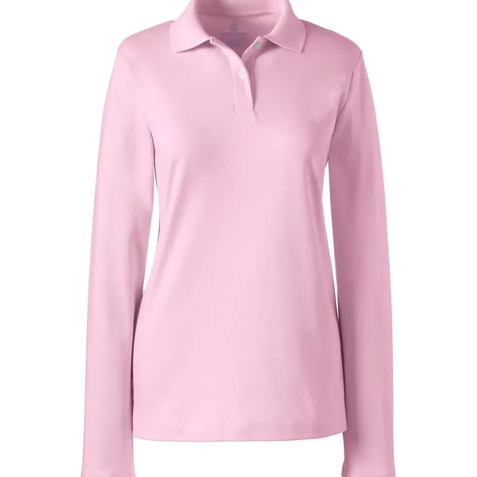 Women's Long Sleeve Feminine Fit Interlock Polo Shirt