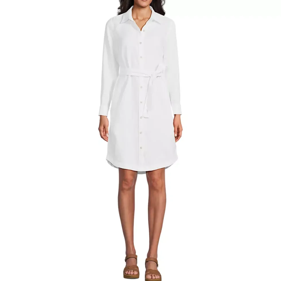 Women's Long Sleeve Linen Shirt Dress