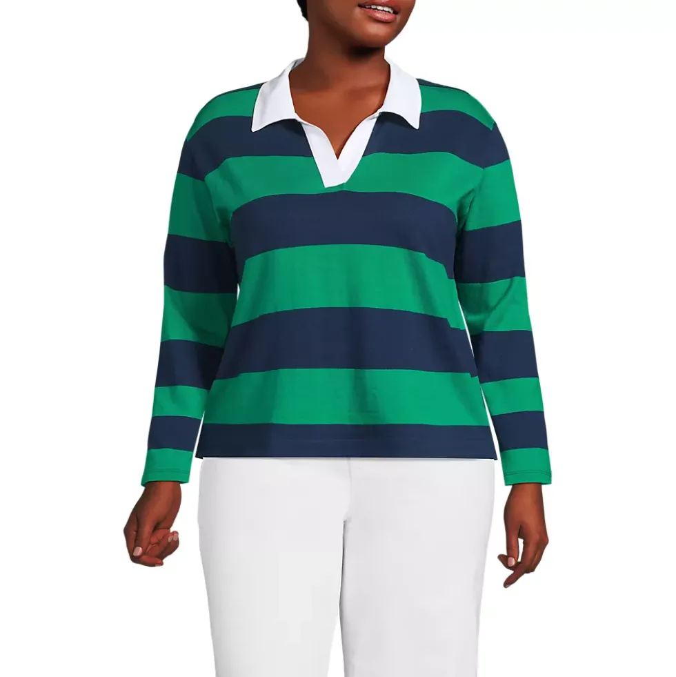 Women's Long Sleeve Mariner Johnny Collar Polo