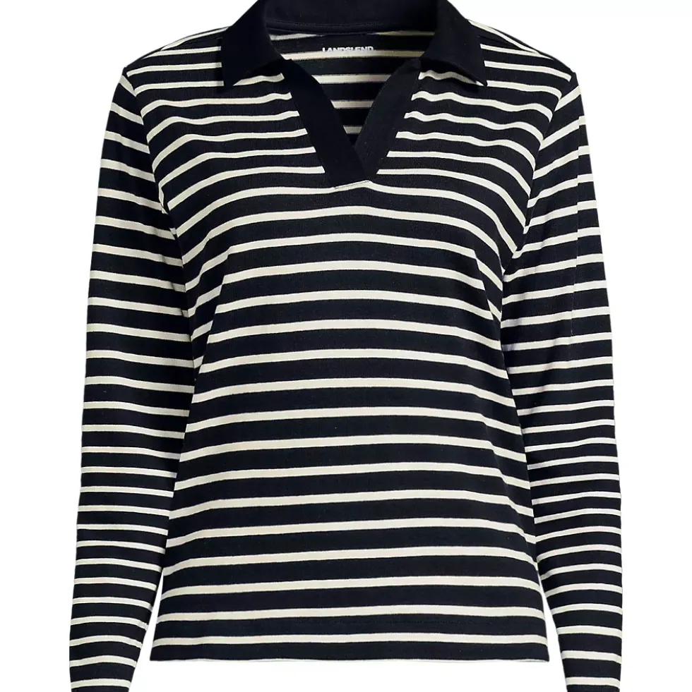 Women's Long Sleeve Mariner Johnny Collar Polo