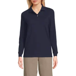 Women's Long Sleeve Mesh Polo Shirt