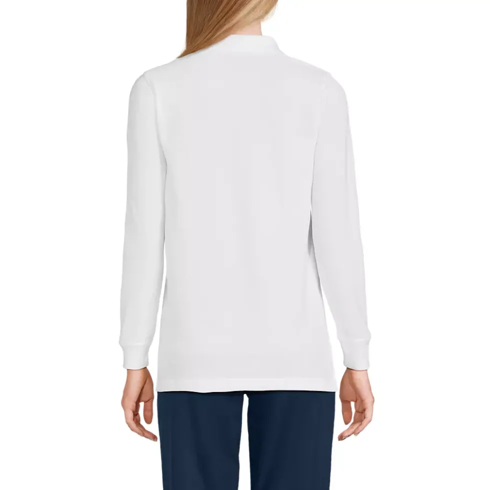 Women's Long Sleeve Mesh Polo Shirt