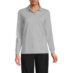 Women's Long Sleeve Mesh Polo Shirt