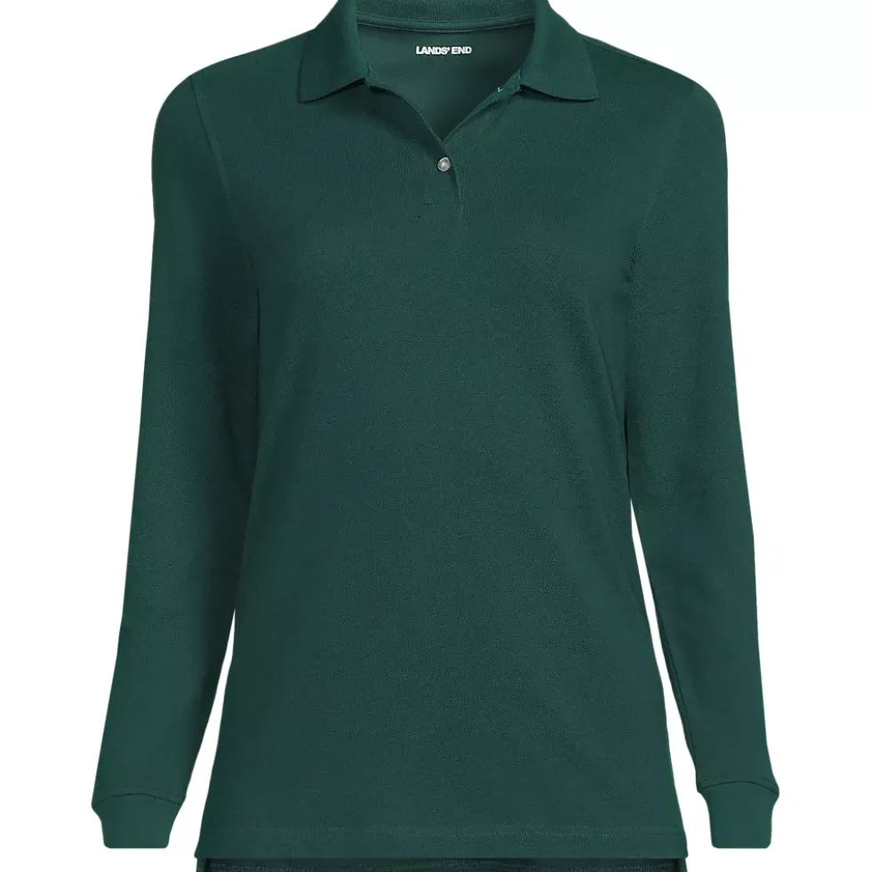 Women's Long Sleeve Mesh Polo Shirt