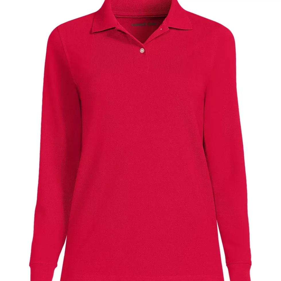 Women's Long Sleeve Mesh Polo Shirt