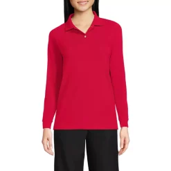 Women's Long Sleeve Mesh Polo Shirt