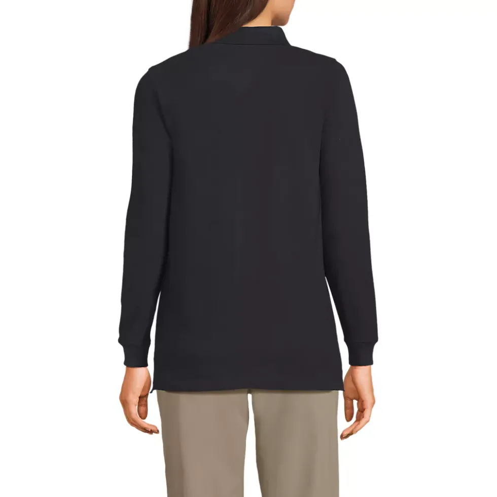 Women's Long Sleeve Mesh Polo Shirt