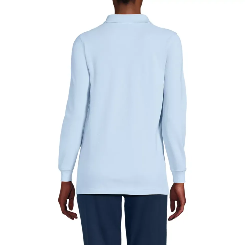 Women's Long Sleeve Mesh Polo Shirt