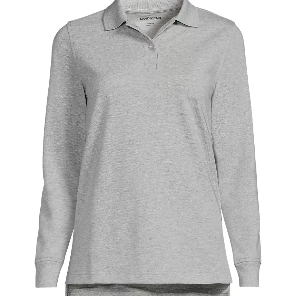 Women's Long Sleeve Mesh Polo Shirt