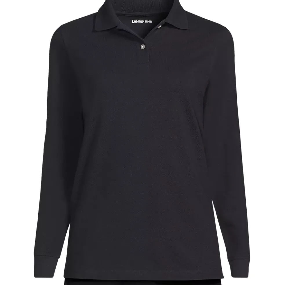 Women's Long Sleeve Mesh Polo Shirt
