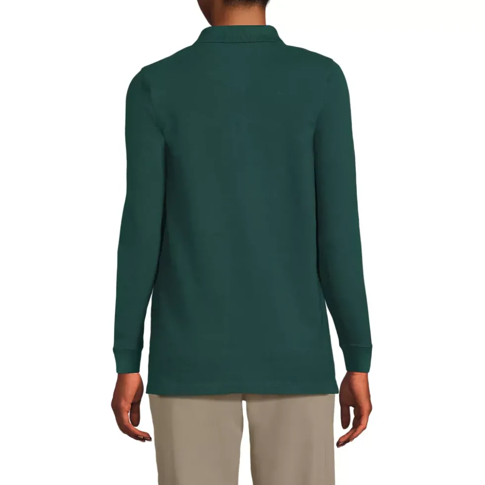 Women's Long Sleeve Mesh Polo Shirt