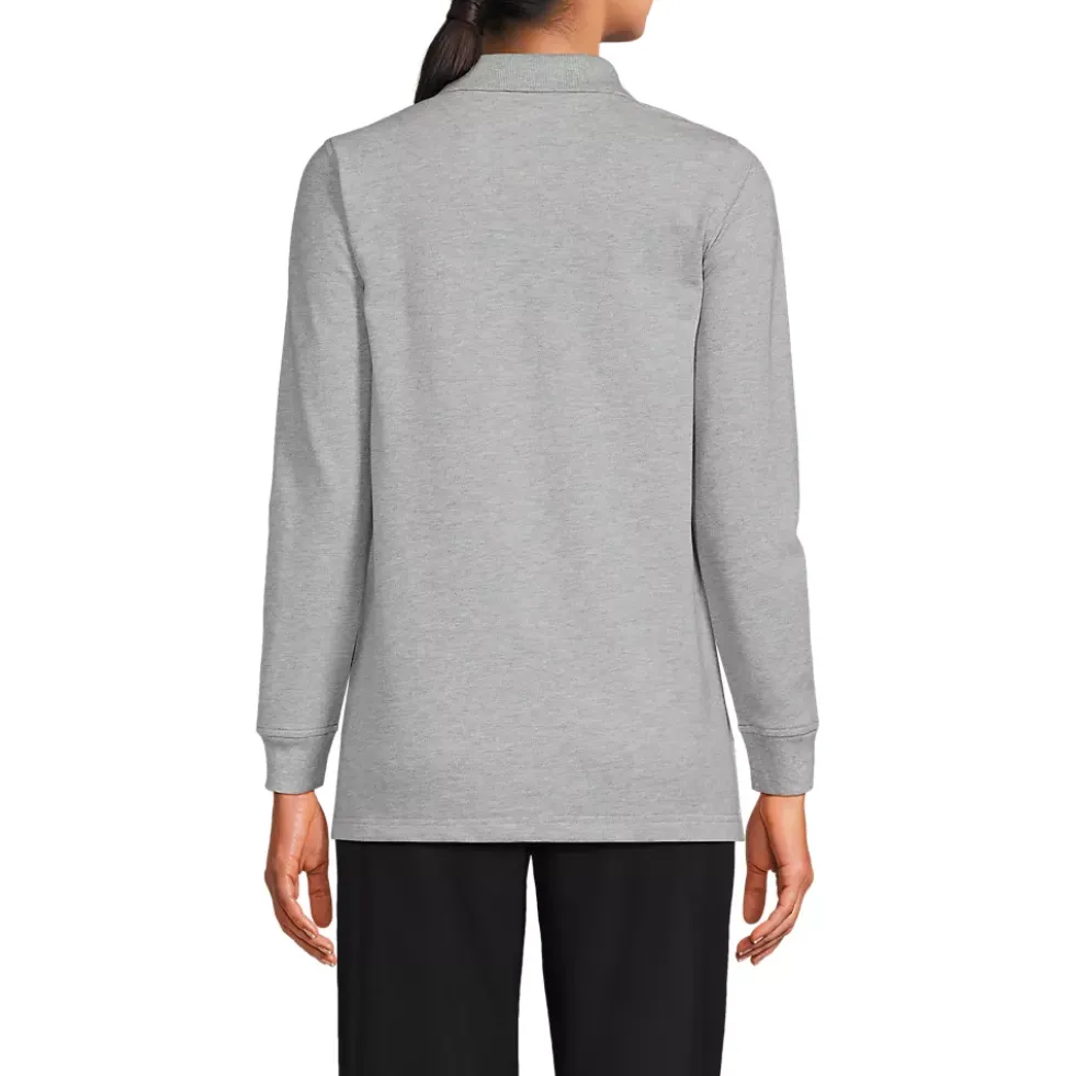 Women's Long Sleeve Mesh Polo Shirt