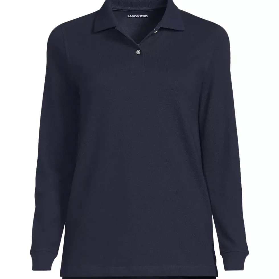 Women's Long Sleeve Mesh Polo Shirt