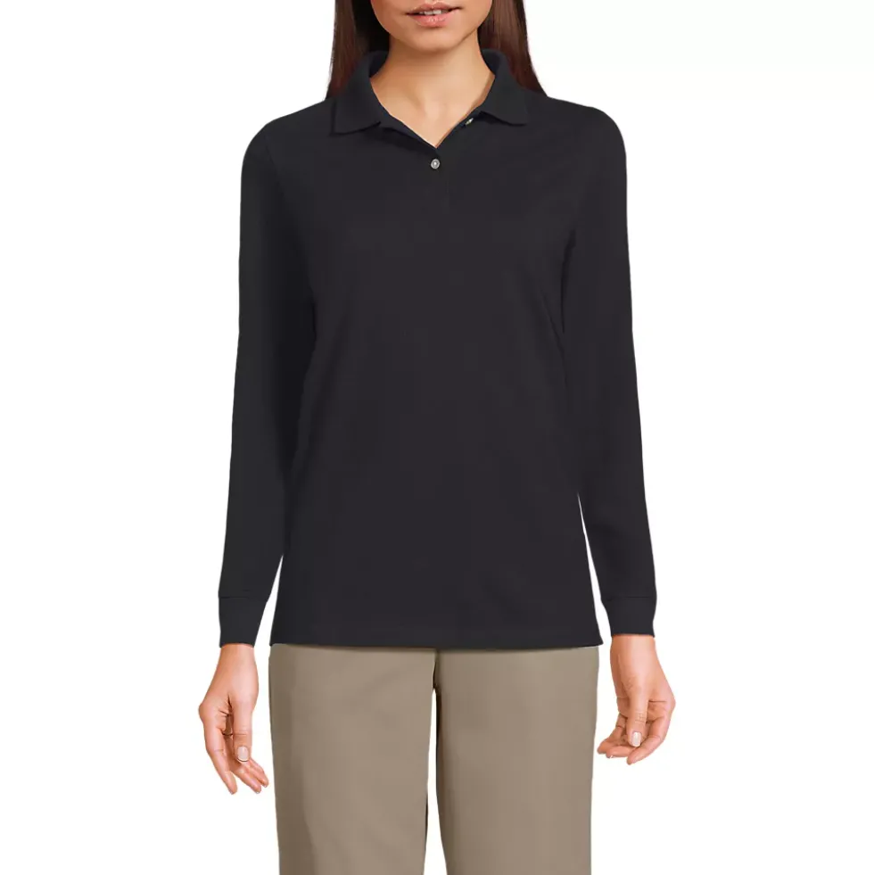 Women's Long Sleeve Mesh Polo Shirt