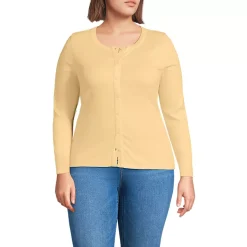 Women's Long Sleeve Micro Rib Button Through Cardigan