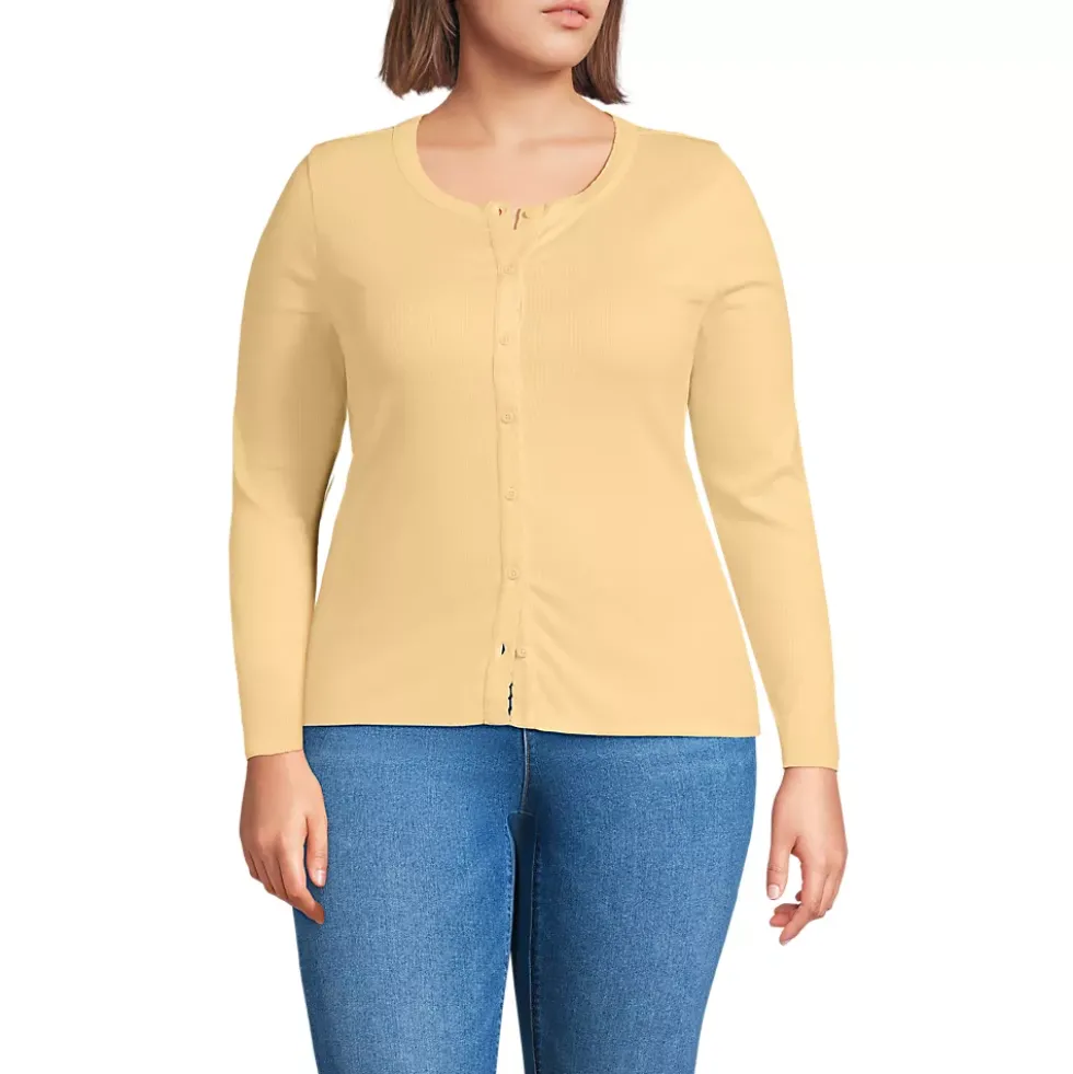 Women's Long Sleeve Micro Rib Button Through Cardigan