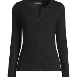 Women's Long Sleeve Micro Rib Button Through Cardigan