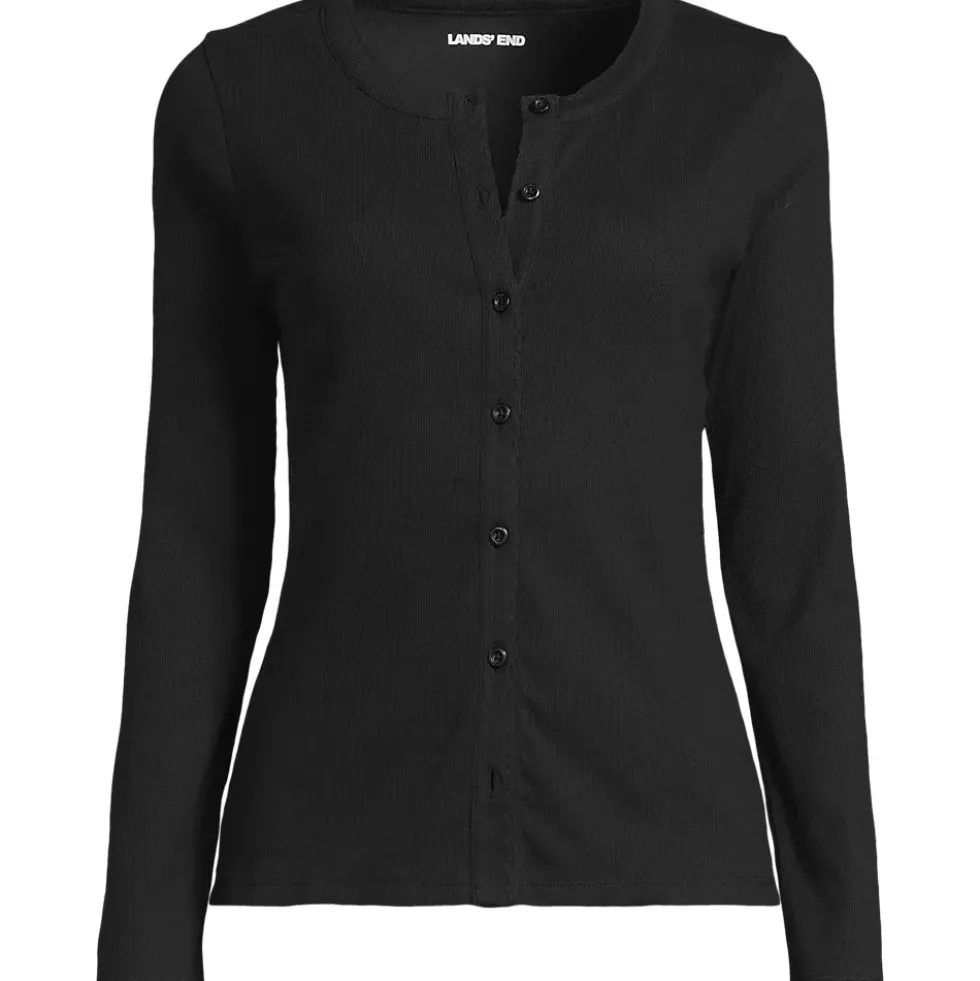 Women's Long Sleeve Micro Rib Button Through Cardigan
