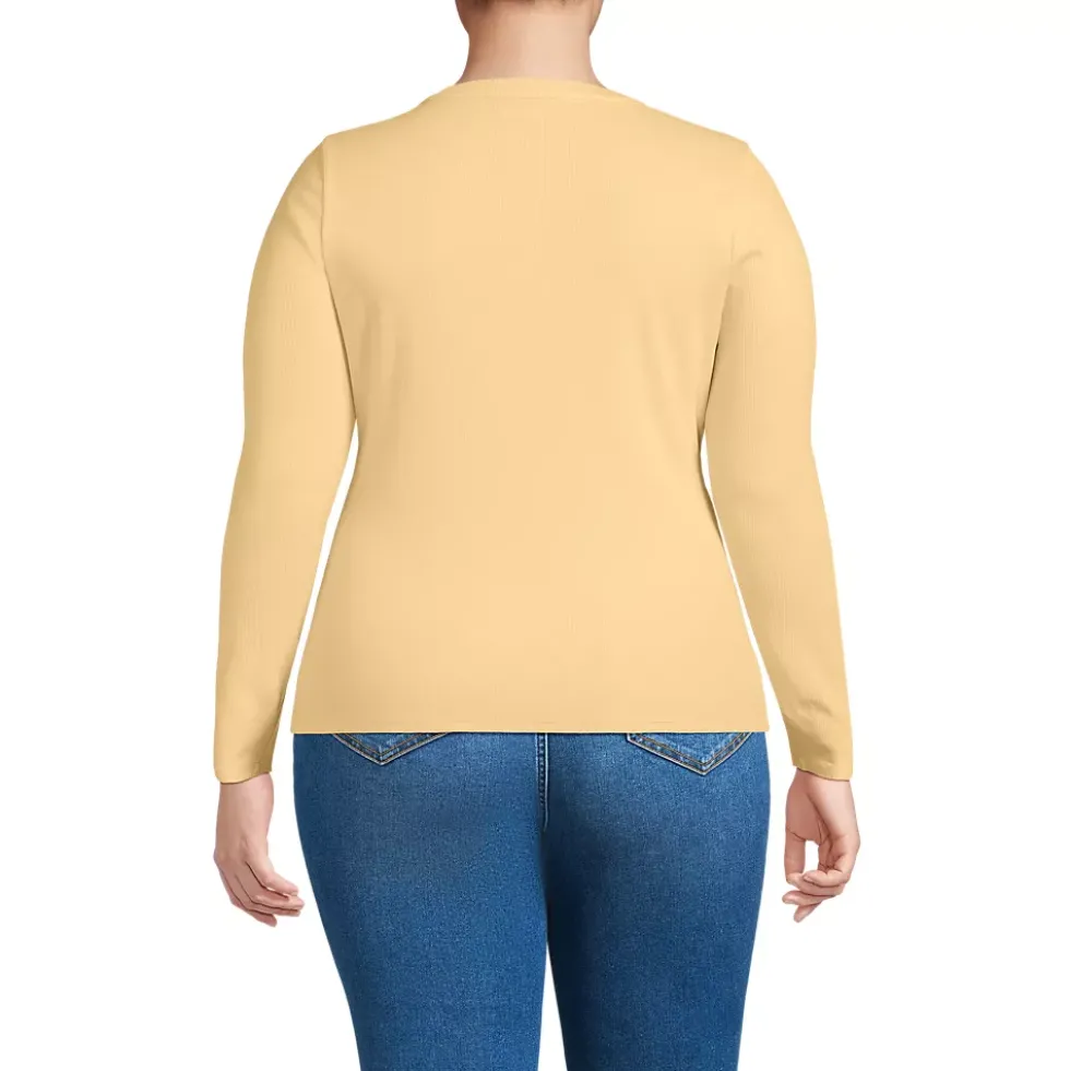 Women's Long Sleeve Micro Rib Button Through Cardigan