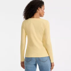 Women's Long Sleeve Micro Rib Button Through Cardigan