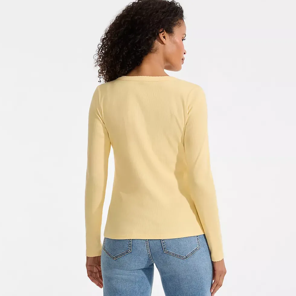 Women's Long Sleeve Micro Rib Button Through Cardigan