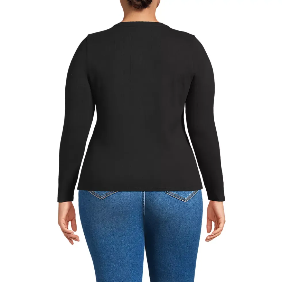 Women's Long Sleeve Micro Rib Button Through Cardigan